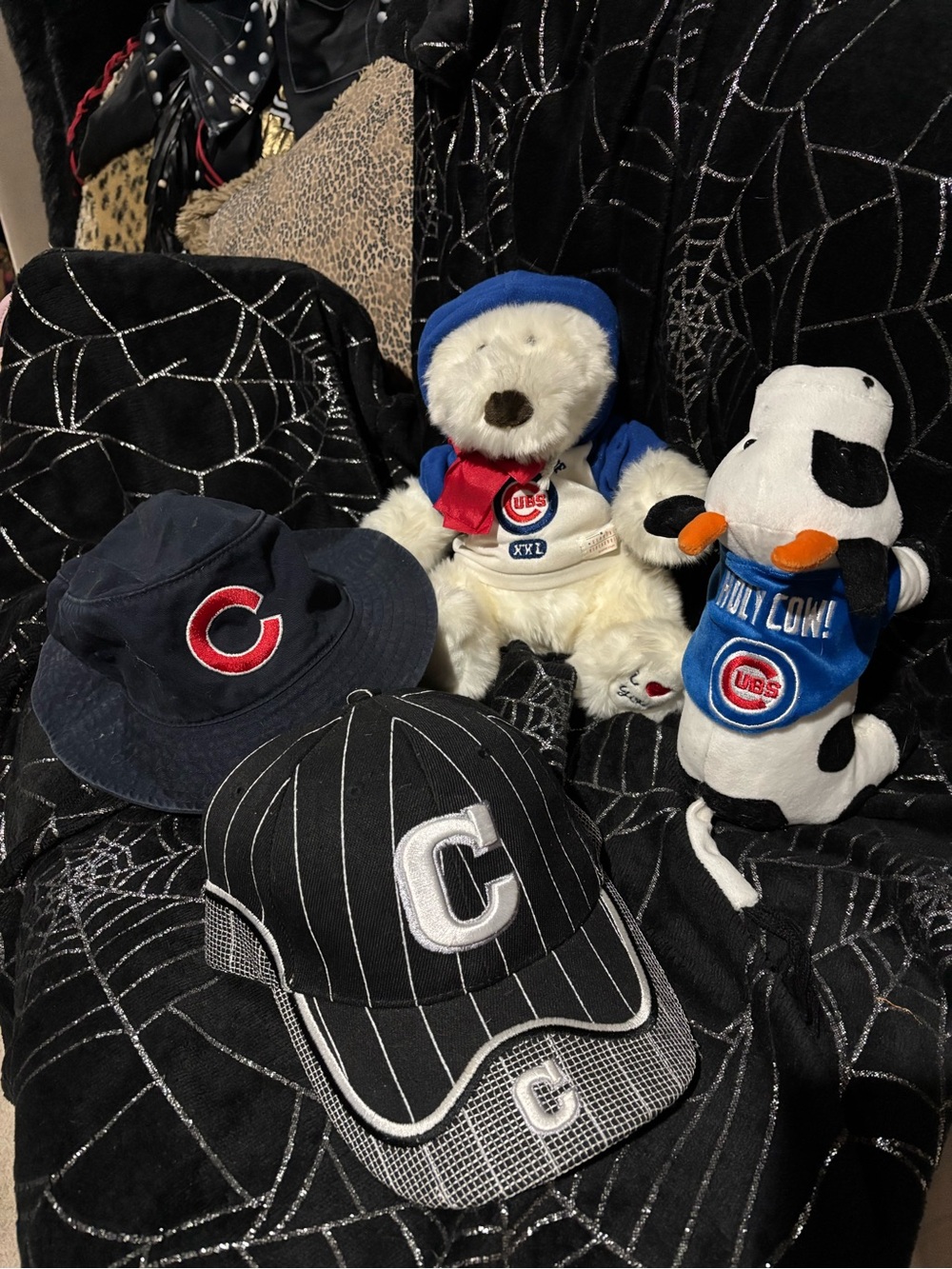 Mitchell & Ness Chicago Cubs Plush Bear & Cow Set - Blue/White/Black